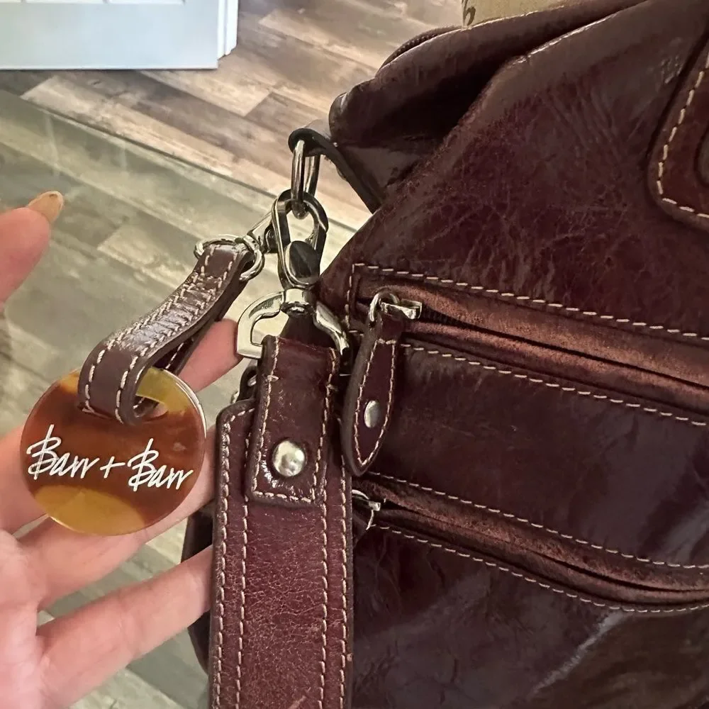 Barr and Barr Elegant Wine Brown Leather Shoulder and crossbody Bag